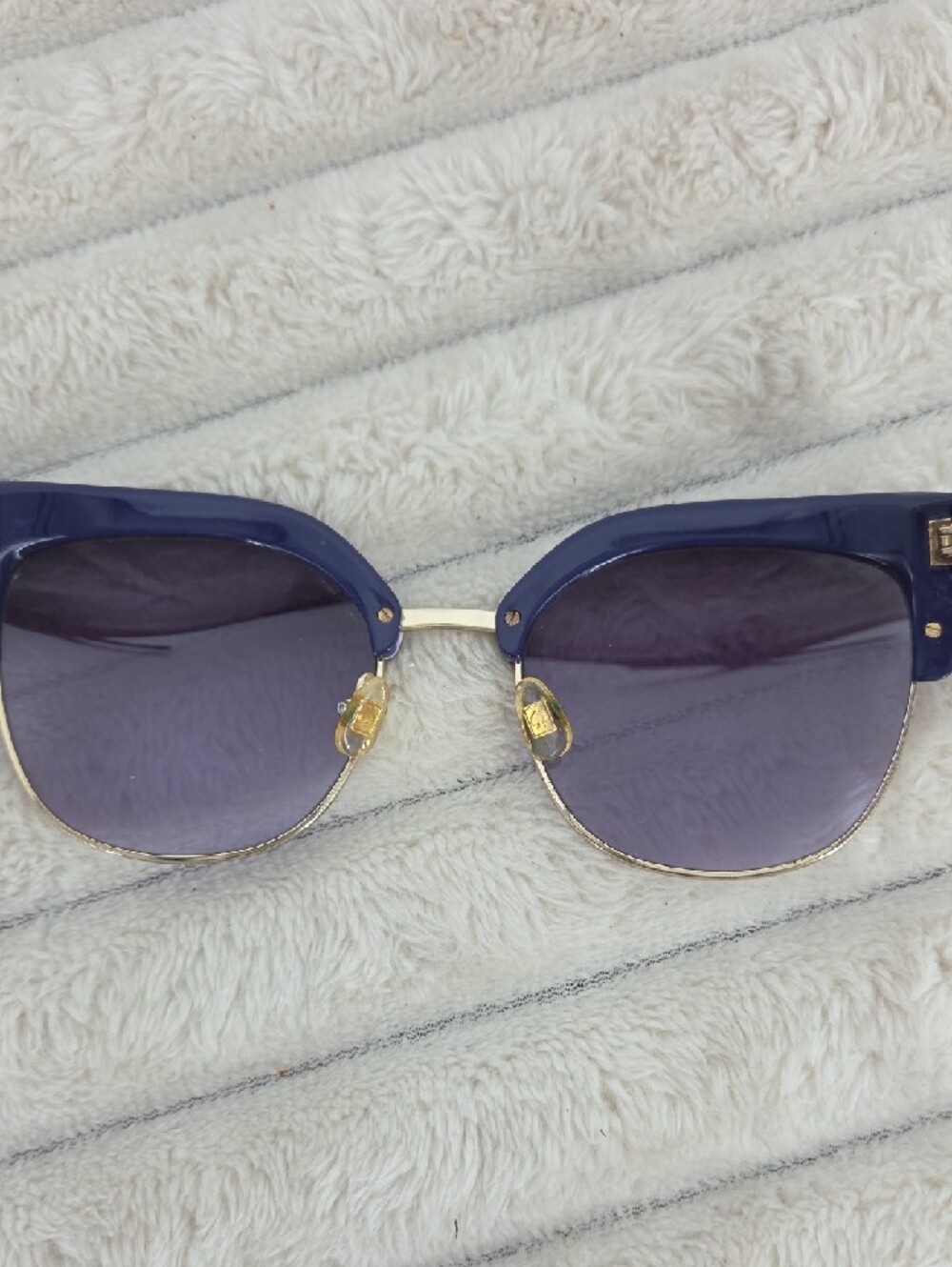 kate spade Purple Floral Cat-Eye Sunglasses with Gold Accents - Picture 7 of 9